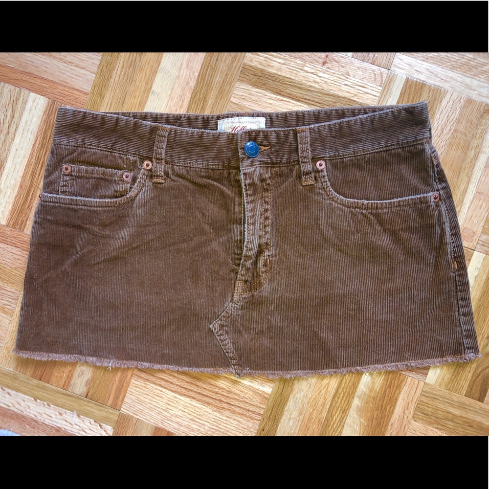 Hollister Brown Mini Skirt w/pockets 100% Cotton